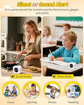 Pomodoro Timer Cube 5/10/25/50, Visual Productivity Flip Timer for Kids