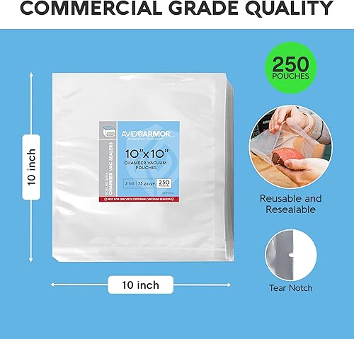 Miniatura 6 de Avid Armor Bolsas selladoras al vacío de cámara, resistentes, sin BPA, bolsas de vacío precortadas para conservación de alimentos, almacenamiento en