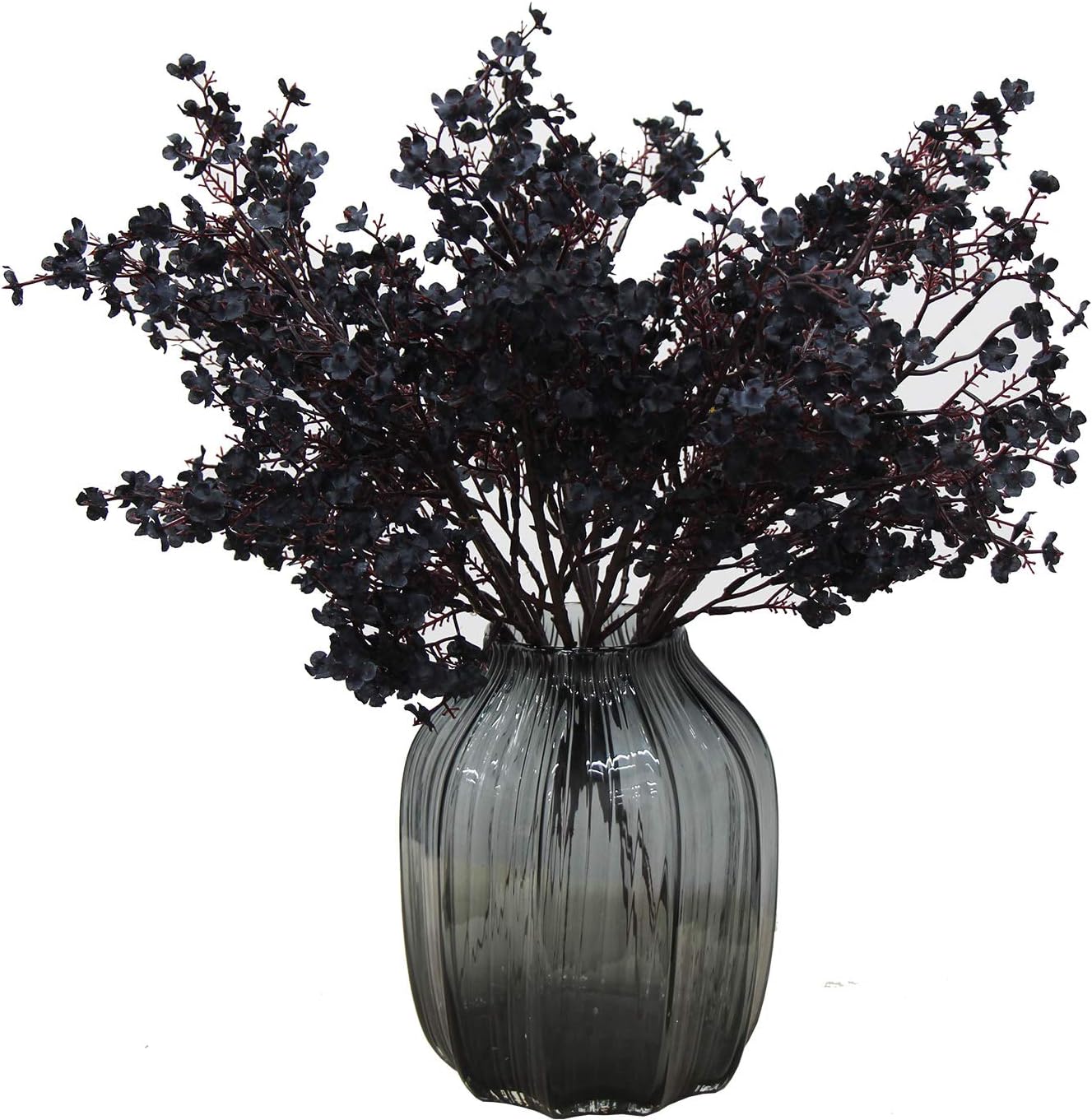 JAKY-Global Babys Breath Gypsophila Artificial Flowers 6 Bundle European Fake Silk Plants Decor Wedding Party Decoration Bouquets Real Touch DIY Home Garden (Black)