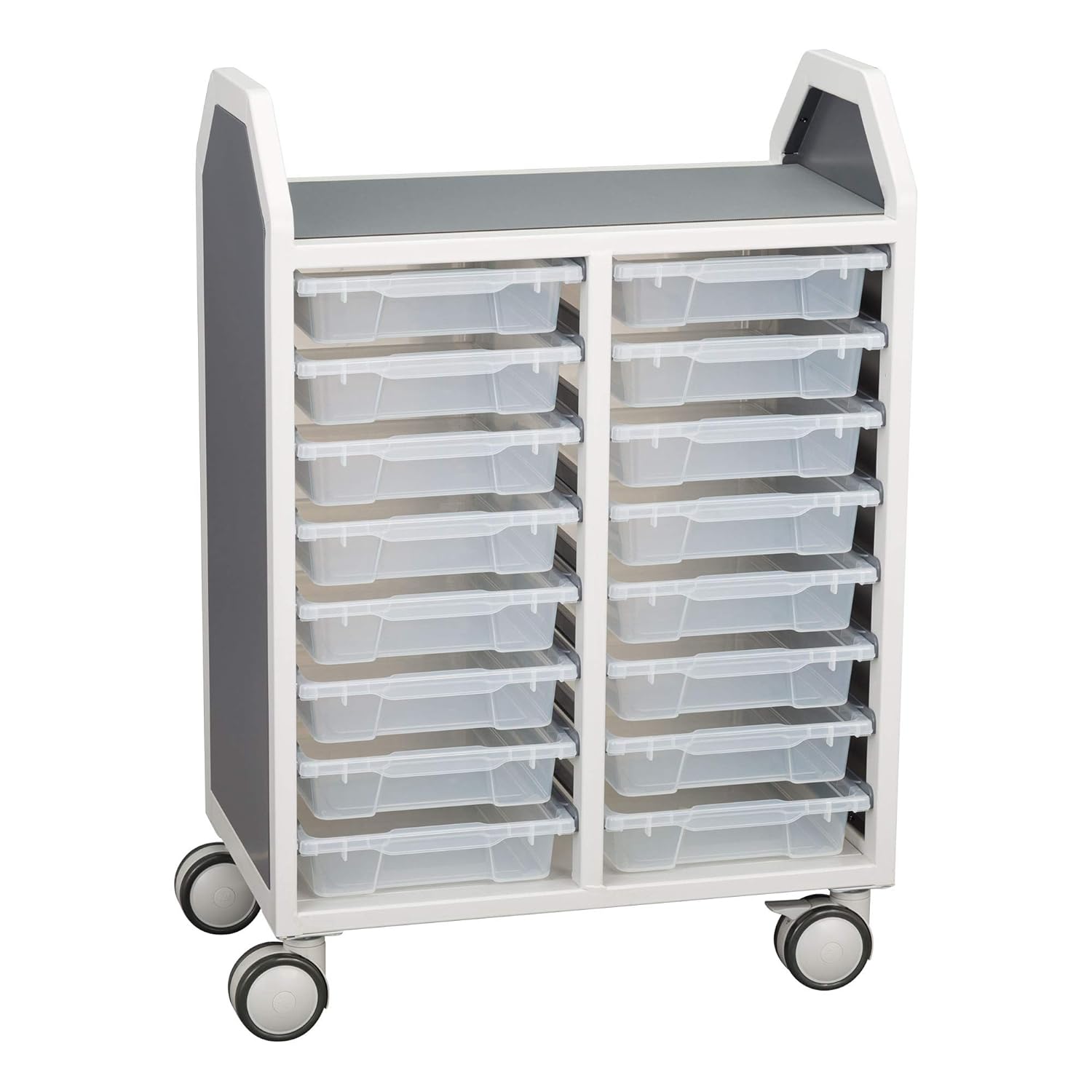 Learniture Profile Series Double-Wide Mobile Classroom Storage Cart with 8 Large Bins, LNT-GNO3041-PKAL-SO : Office Products