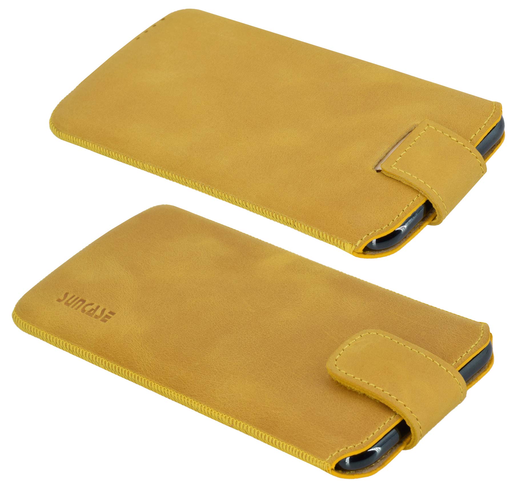 Suncase - Custodia in Vera Pelle per iPhone 7, con Linguetta