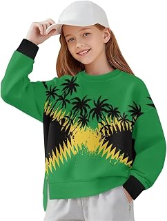 Girls' Hoodie Round Neck Long Sleeve Split Hem Oversized Pullover Hoodie Comfortable Casual Top