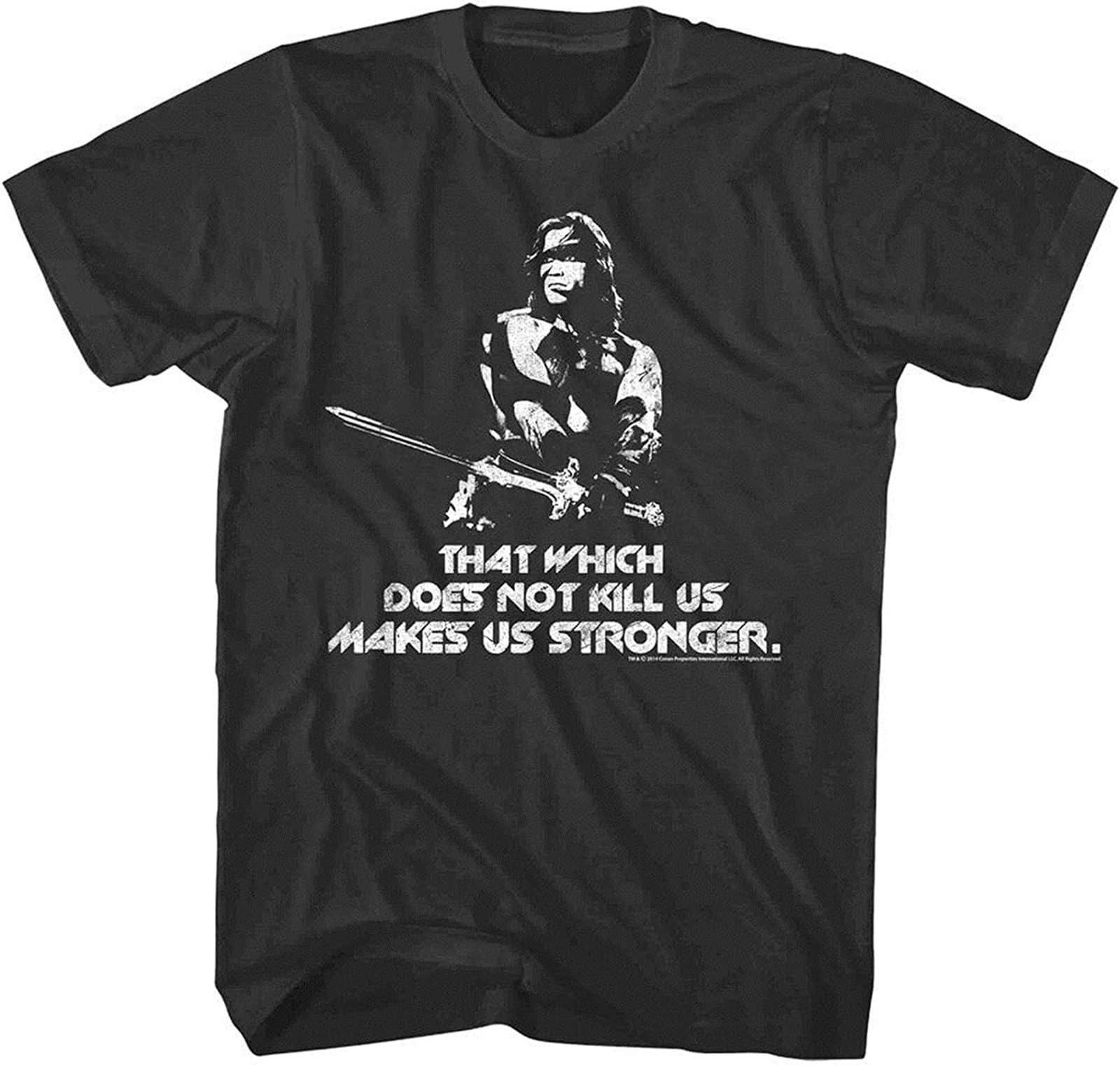 Conan The Barbarian Mens T-Shirt Arnie Makes Stronger Schwarzenegger Movie Black S