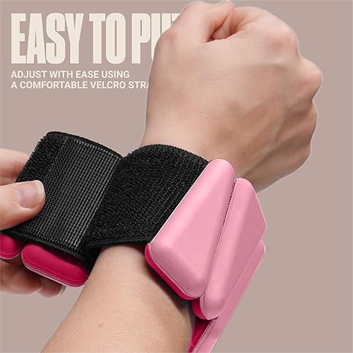 Miniatura 3 de SPORTBIT Pesas de muñeca para mujer, par de pesas de silicona curada con platino de 1 libra para muñeca y tobillo, ajustables, duraderas, diseño