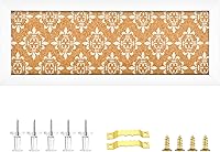 Aitakatta Long Decorative Floral Cork Bulletin Board - White Framed Pin Board Vision Board for Office, Bedroom, Dorm (15.8x6") with Pins