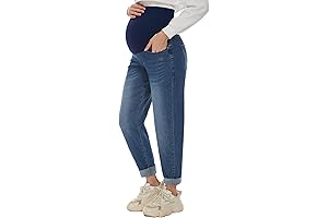 Stylish and Comfortable Women's Maternity Jeans Over Belly Boyfriend Jeans