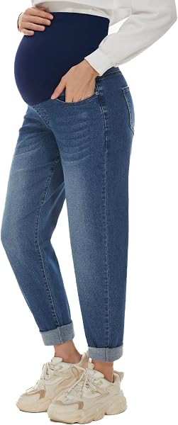 POSHGLAM Zwangerschapsjeans Over de Buik Met Stretch