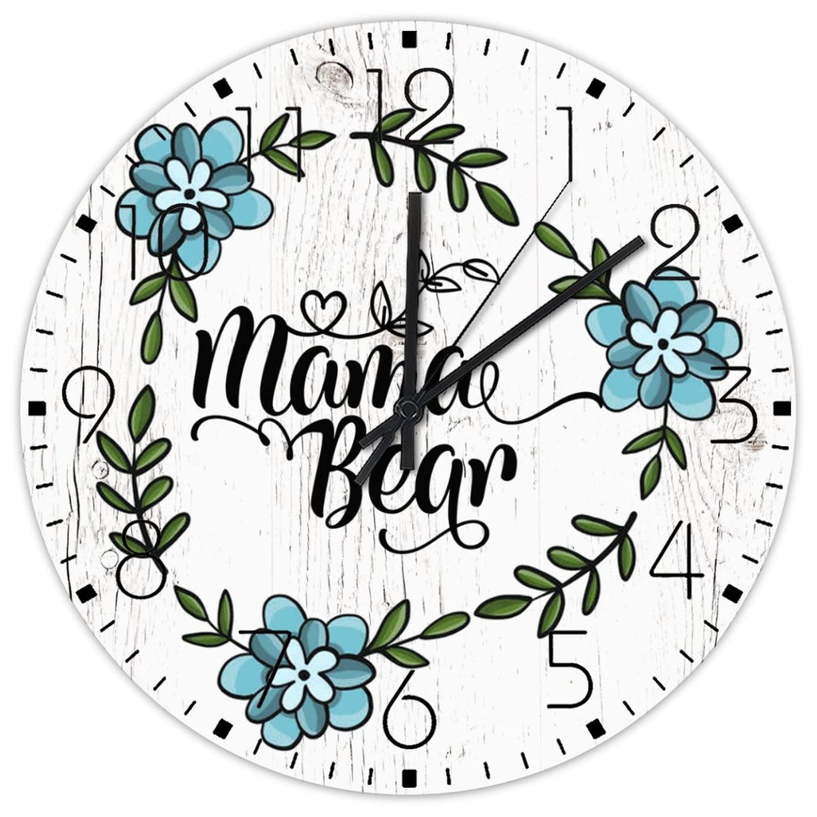 Horloge murale en bois 38 cm silencieuse pour salon et bureau