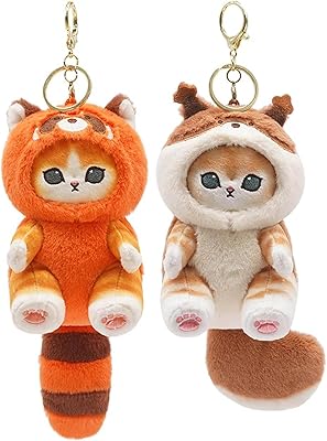 2PCS Plush Animal Keychain