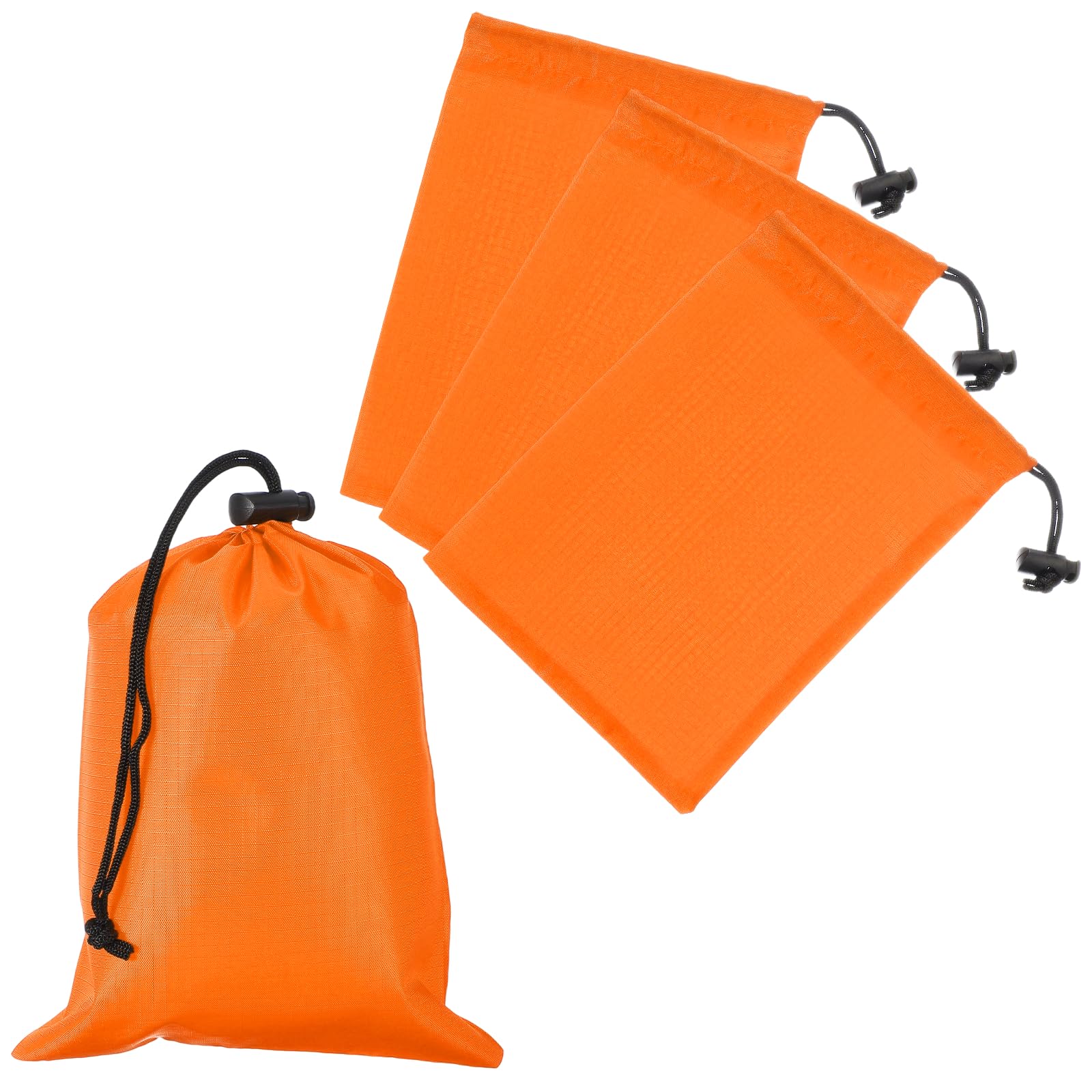 Drawstring Bag with Toggle, Stuff Sack String Waterproof Travel Storage Bags Cinch Stuff Pouch -Fitting for (Gym/Traveling/Hiking/Yoga/Office/Shoes) 6 x 8 &amp; 4 Pack &amp; Orange