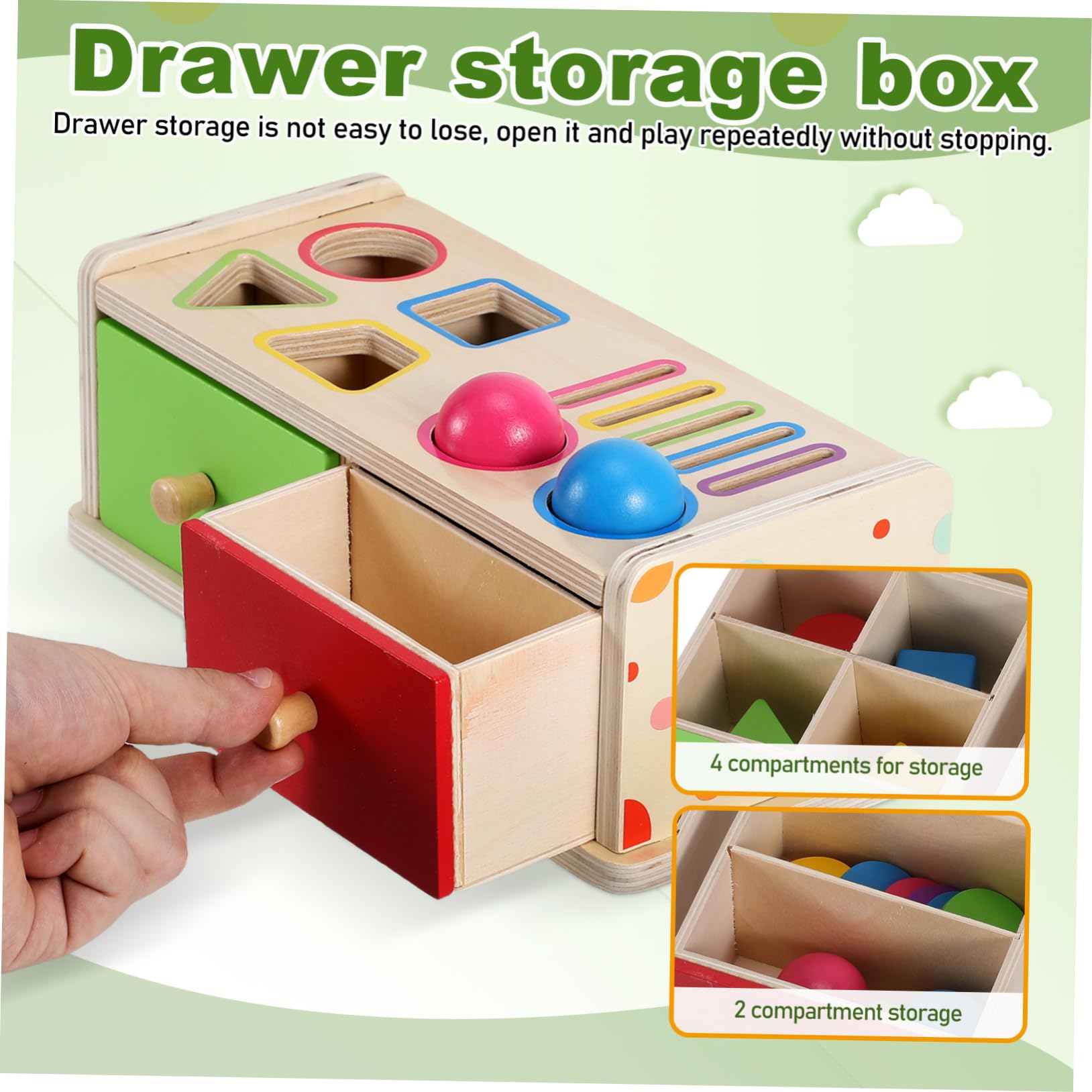 VICASKY Scatola Montessori di Blocchi Geometrici in Legno Giocattolo Puzzle di Abbinamento per Prima Infanzia Classificatore di Forme e Colori per Ragazzo Ragazza Piccoli