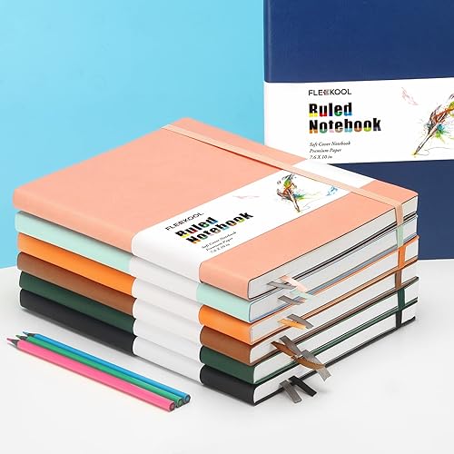 Miniatura 6 de Diarios de negocios, paquete de 2 cuadernos B5 con rayas universitarias, diario grande de tapa suave con papel rayado grueso de 3.53 ozm, 376