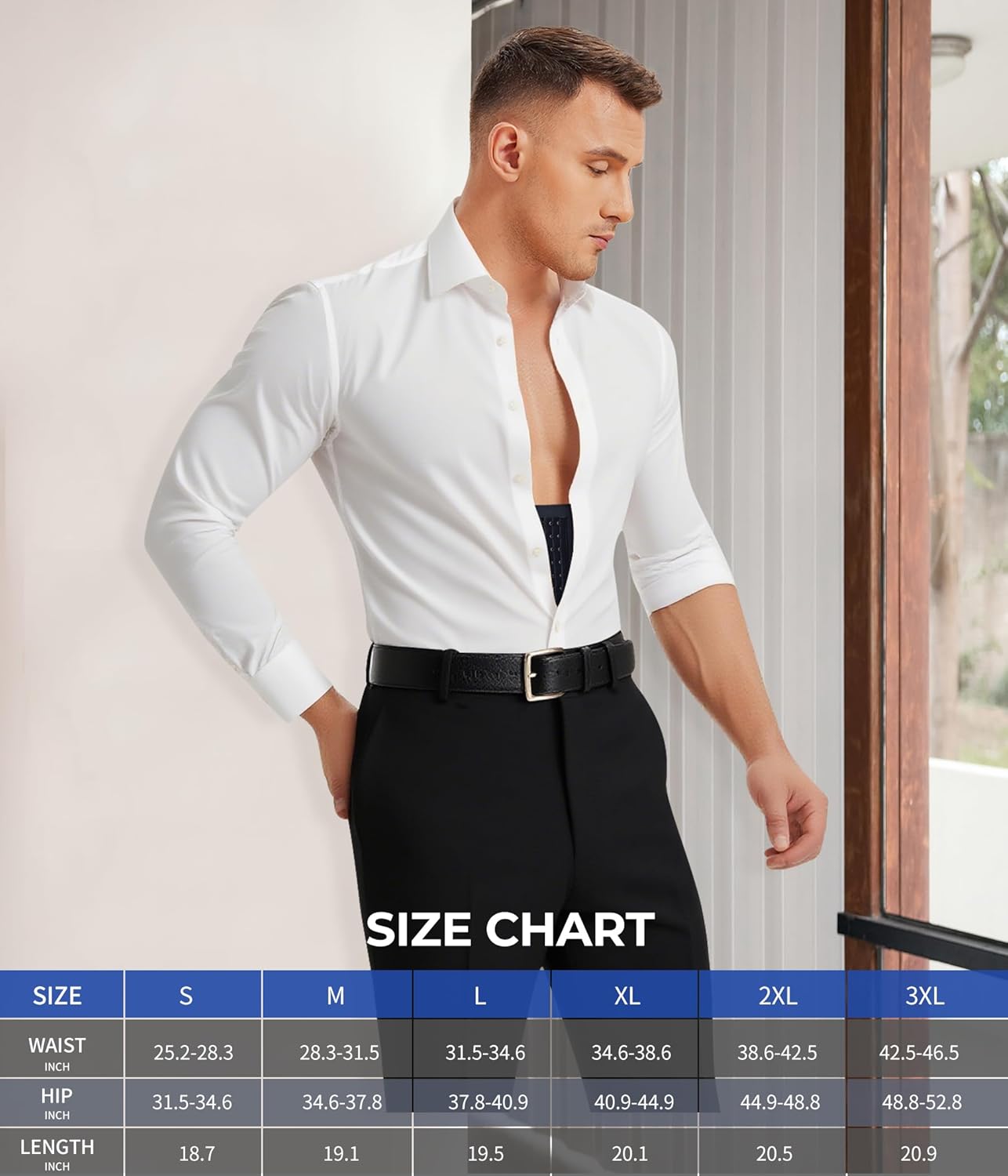 TAILONG Men's Shapewear Tummy Control Shorts High Waist Underwear Slimming Body Shaper Compression Boxer Brief - Image 5