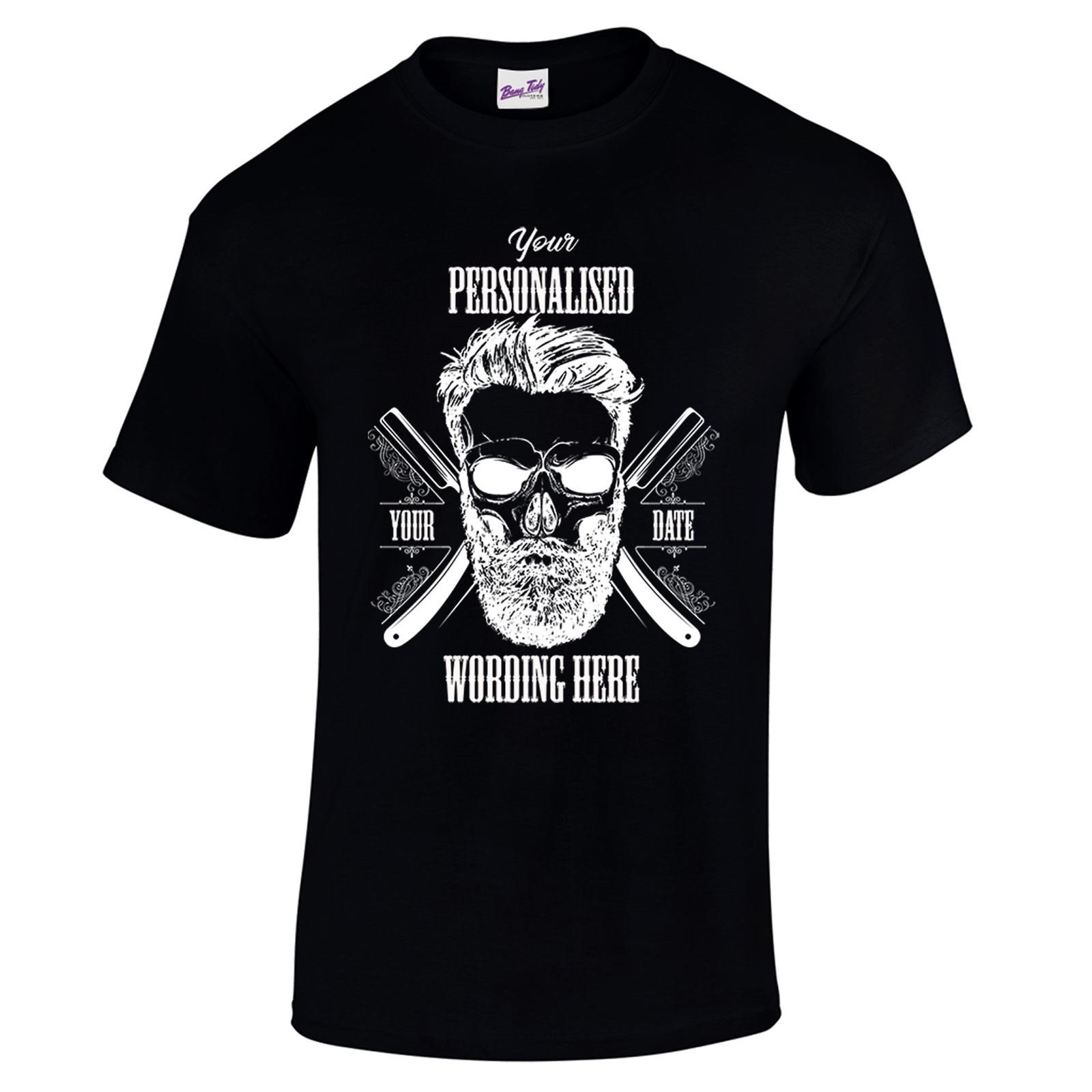 Bang Tidy ClothingPersonalised T-Shirt for Men Barbershop Razor Gifts for Him