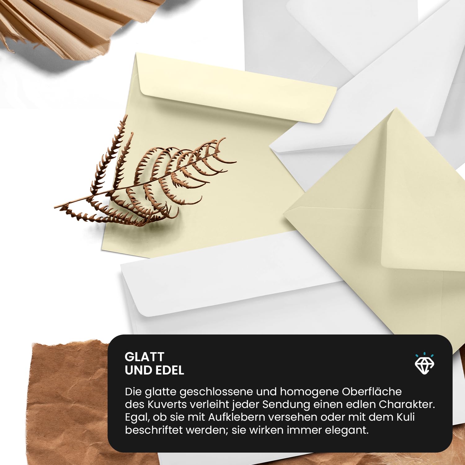 Aster Smooth Ivory Netuno 100 buste da lettera avorio C6 11,4 x 16,2 cm 120g