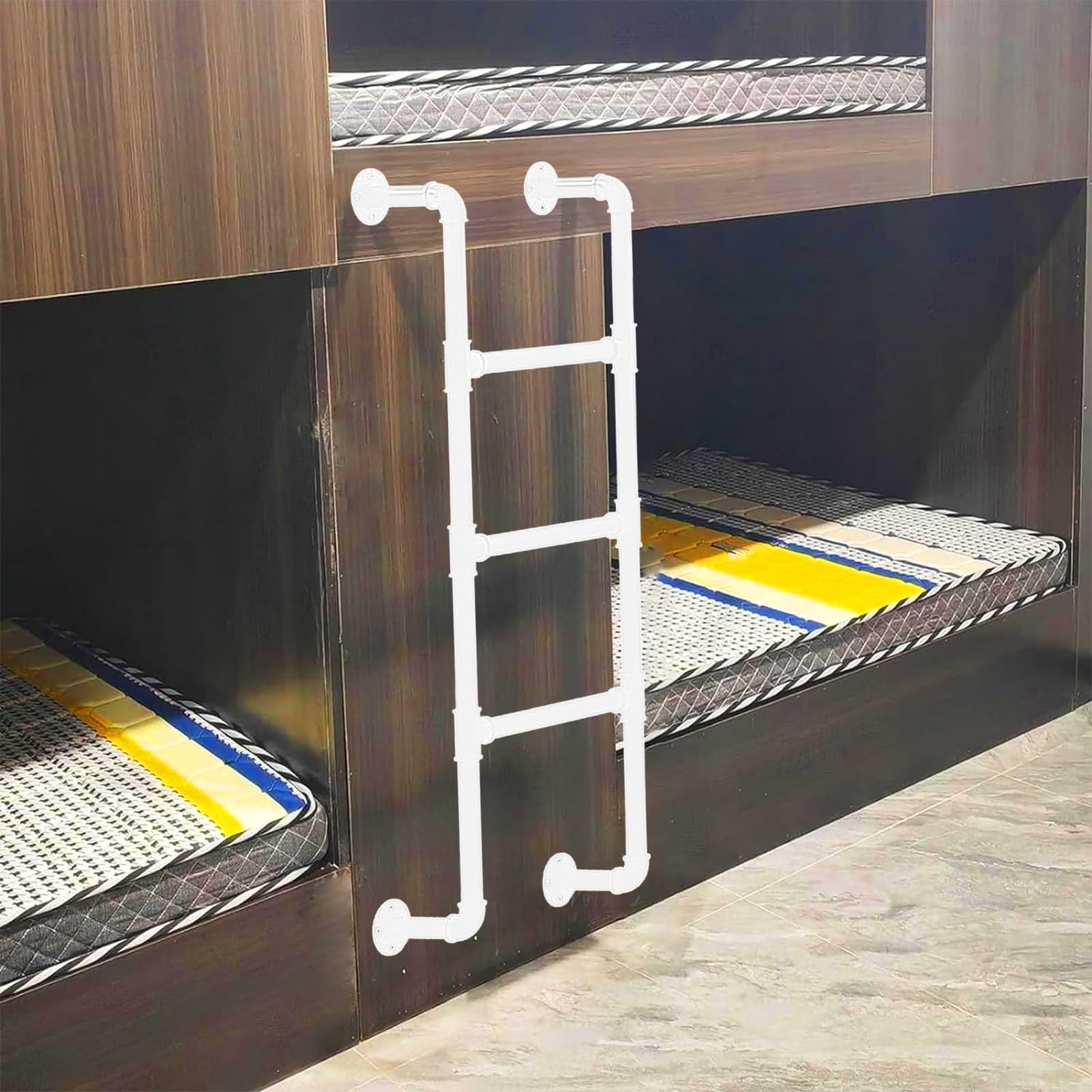 Wall Mounted Ladder, Interior Bunk Ladder Wall Mounted Metal 100-270cm (39-106in) For Dorm Library Deck RV(180cm/71in)