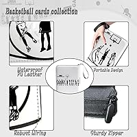 Vista 2 de Carpeta de tarjetas de baloncesto – Álbum de tarjetas de intercambio de 4 bolsillos de capacidad para 400 unidades, carpeta con 3 anillos, piel