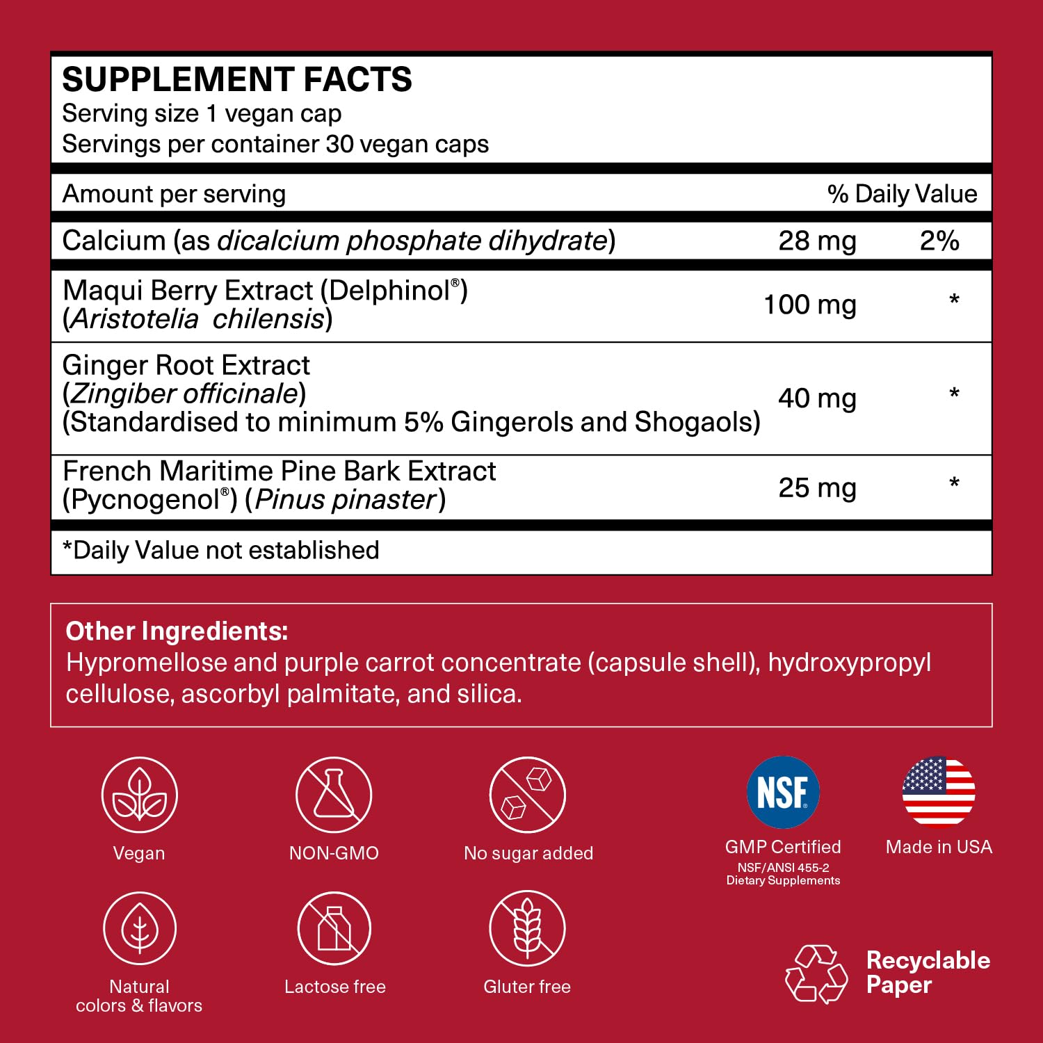 Daily Circulation | Super Antioxidants Supplement & Daily Circulatory Support | Maqui Berry (Delphinol), French Maritime Pine Bark (Pycnogenol), Ginger Root Extracts | 30 Servings — Amazon image 2