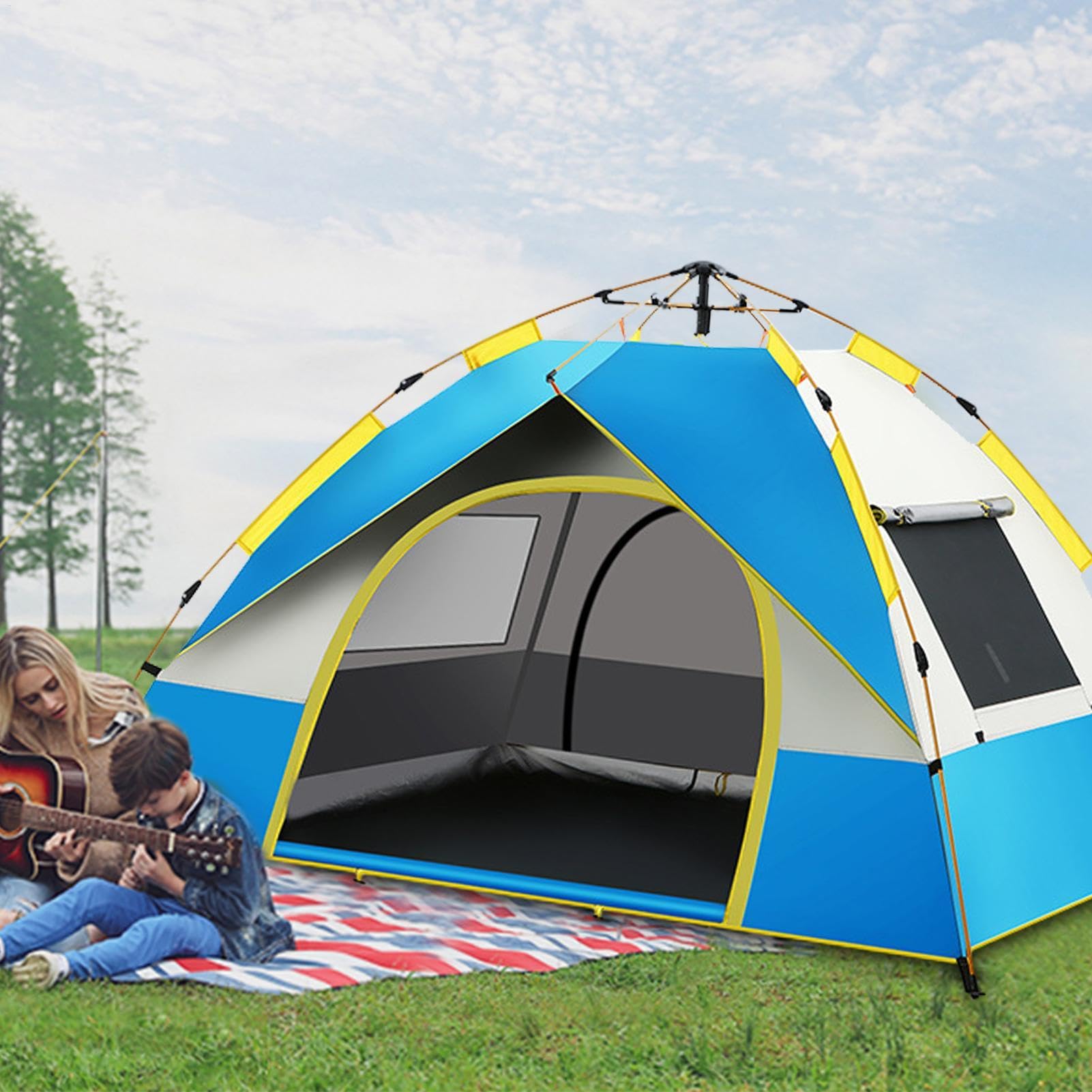 Tienda de campaña – Tienda de campaña familiar para 2-3 personas con protección UV | Tienda de campaña de instalación automática, accesorios de camping para mochileros, montañismo, senderismo