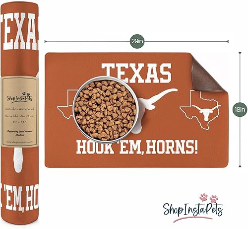 Miniatura 8 de Tapete con licencia oficial de la NCAA para alimentos y agua para perros y gatos, 18 x 29 pulgadas, antideslizante, resistente al agua (Georgia