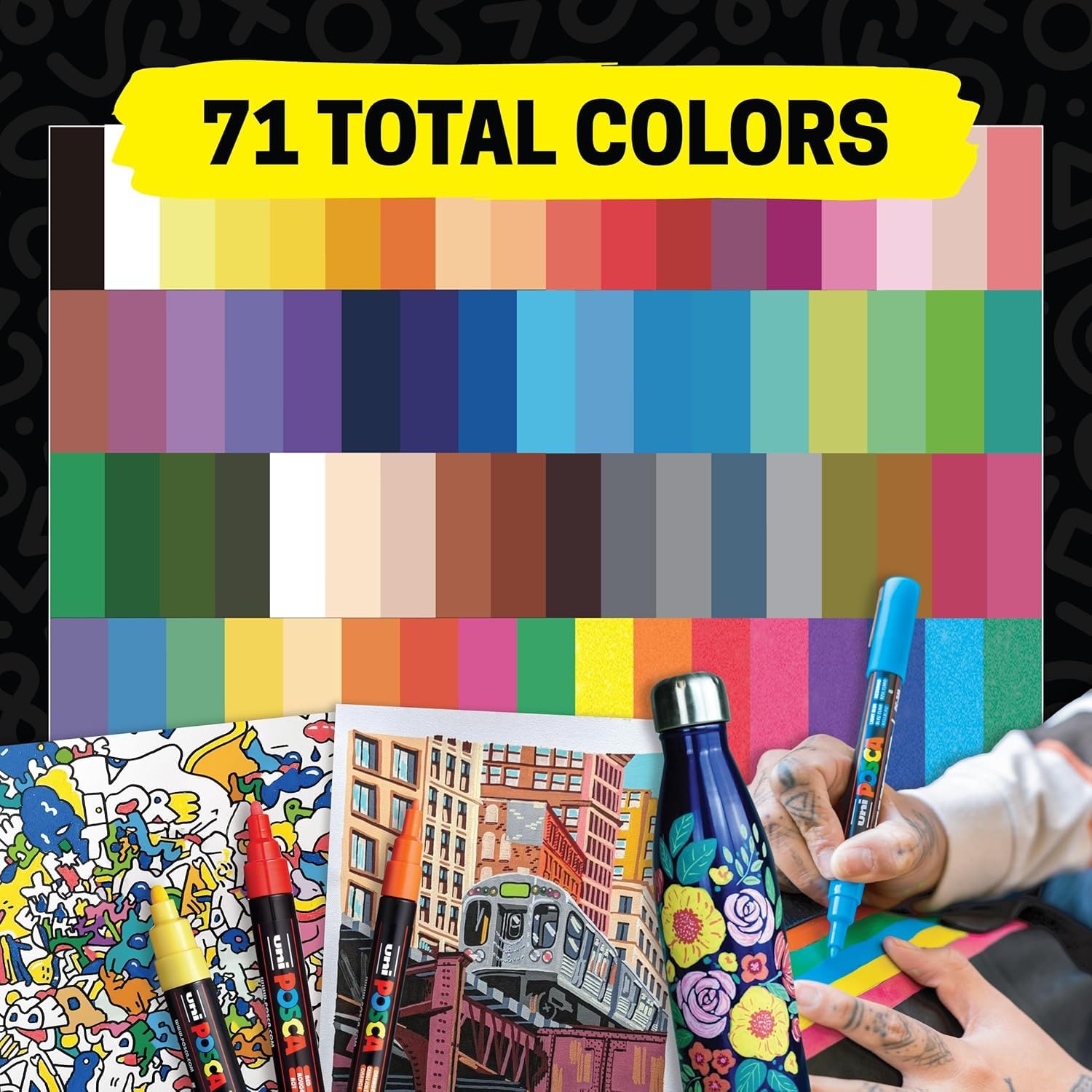 POSCA 186508 - Pennarelli POSCA con punta rotonda fine, set da 8, colori primari