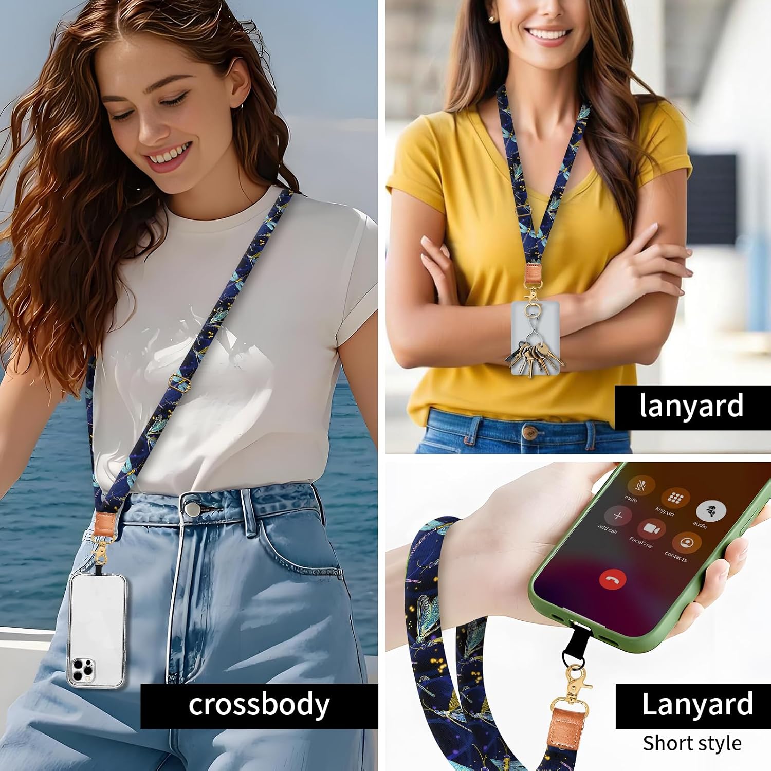 Phone Lanyard Crossbody Wrist Strap, Universal Adjustable Neck Strap for Phone Case Keys ID Badges image 2