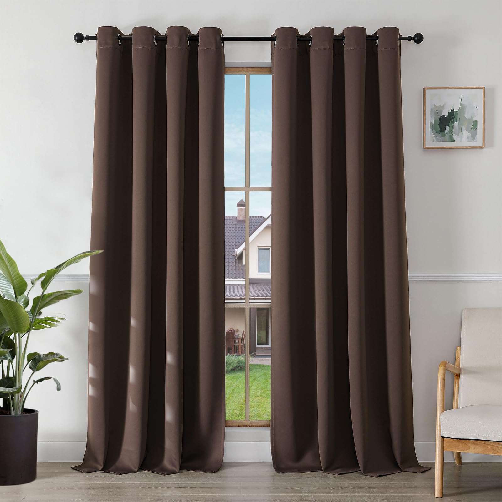 Joydeco Tende Oscuranti per Interni 2 Pezzi, Tende Termiche con Occhielli per Soggiorno Moderne, Cameretta Bambini, Camera da Letto Blackout Curtains