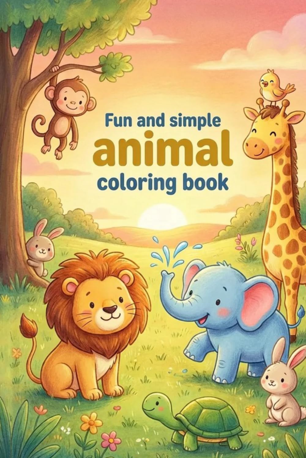 Simple and fun Animal coloring book