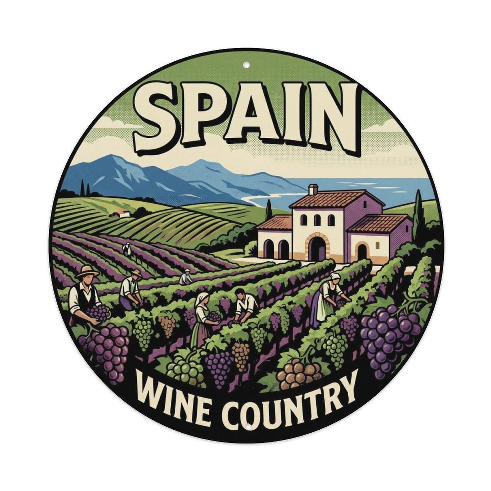 Alicante Wine Country Spain Cultural Travel Metal Tin Sign