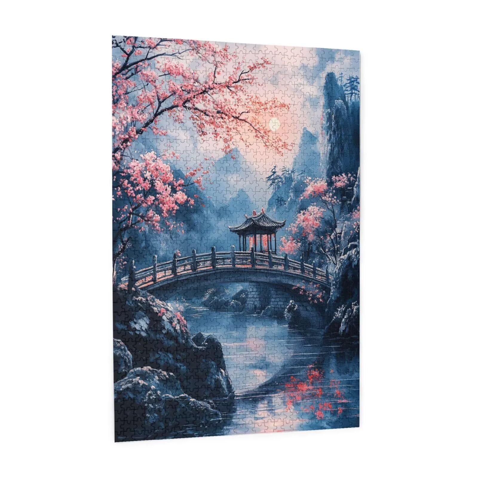 Puzzles Paisaje 1000 Adultos, Puzzle Puente con Cajas y Cartel, Juego Clásico de Puzzle Arte para Entretenimiento Adultos, Regalos de Decoración del Hogar para Pasatiempos Creativos de Mujeres 2T-2006