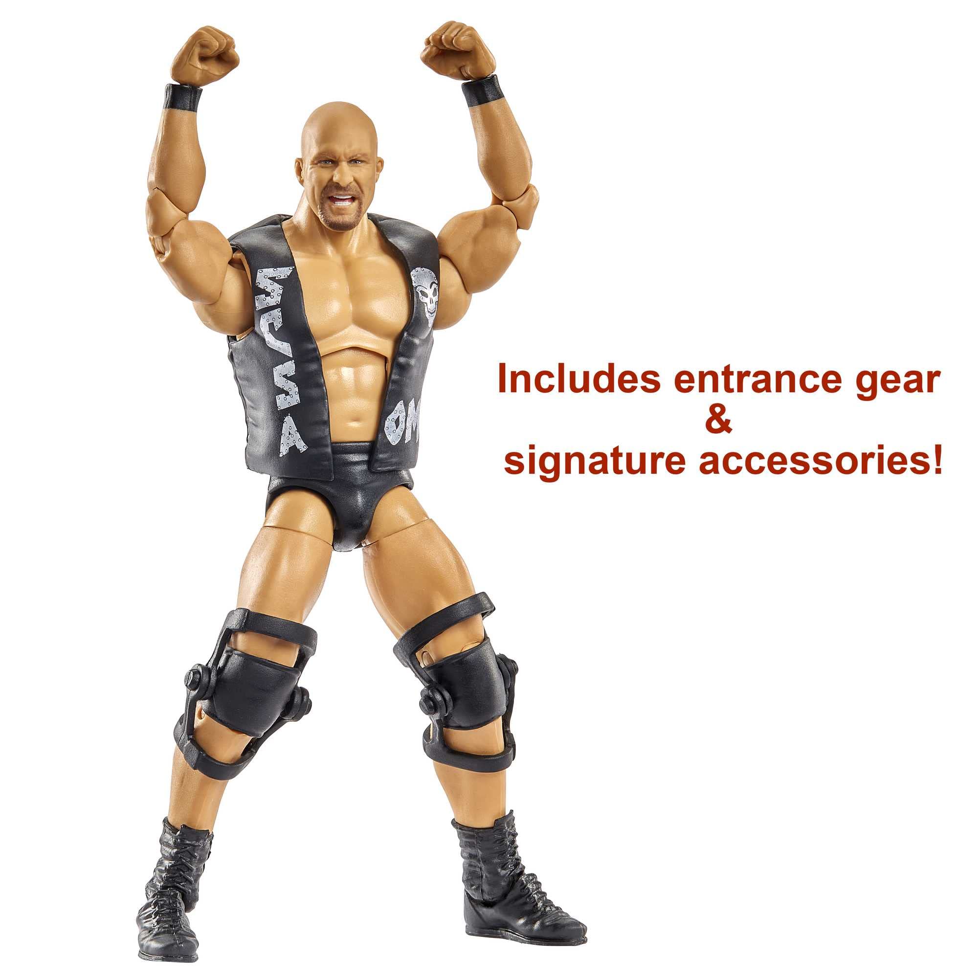 WWE “Stone Cold” Steve Austin WrestleMania Action Figure with Entrance Gear & Vince McMahon Build-A-Figure Pieces - Image 3