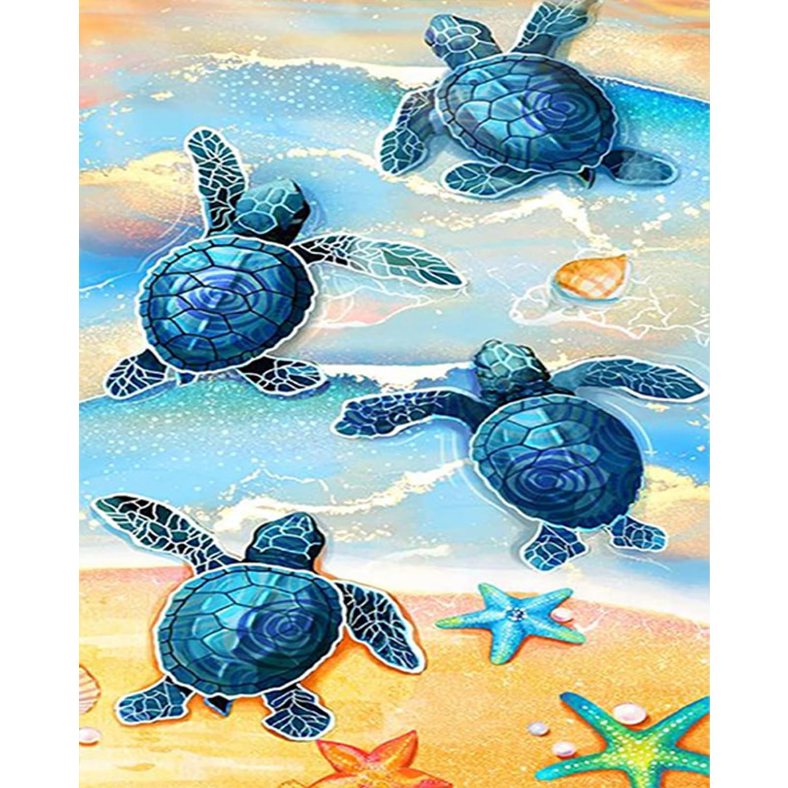 RICUVED Turtle Paint by Number for Adults, Painting by Number Kits On Canvas Painting by Numbers with Acrylic Paint Kits Frameless 30x40cm Animal