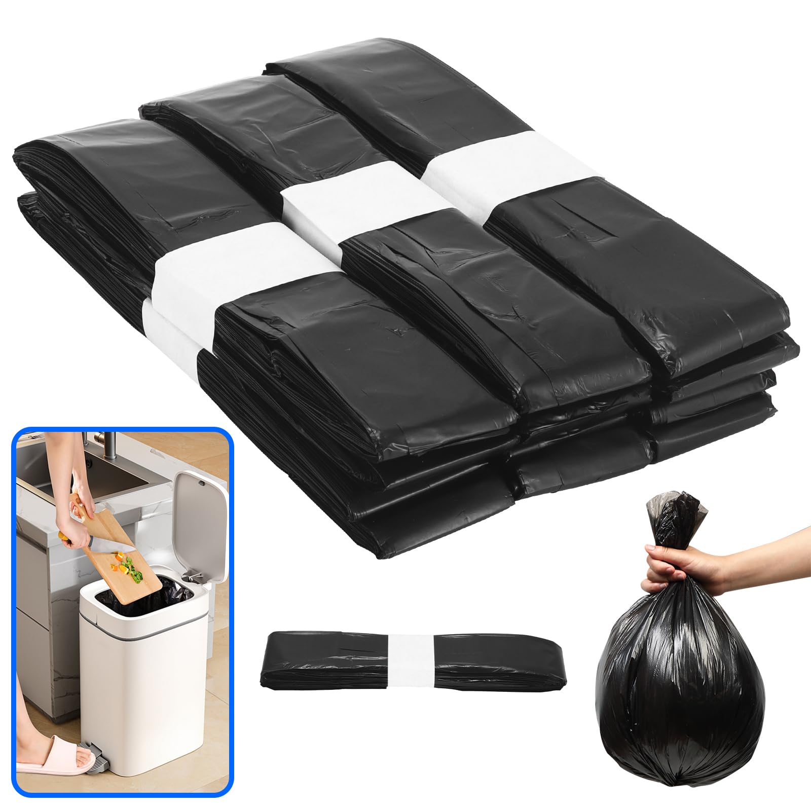 Automatic Trash Can Refill Bags - 6Pack Refill Bag Ring Smart Trash Can Replacement Bags Compatible for TOWNEW T1S/T AIR X/T Air Lite and Airdeer, Smart Bin Self Sealing Auto Refill