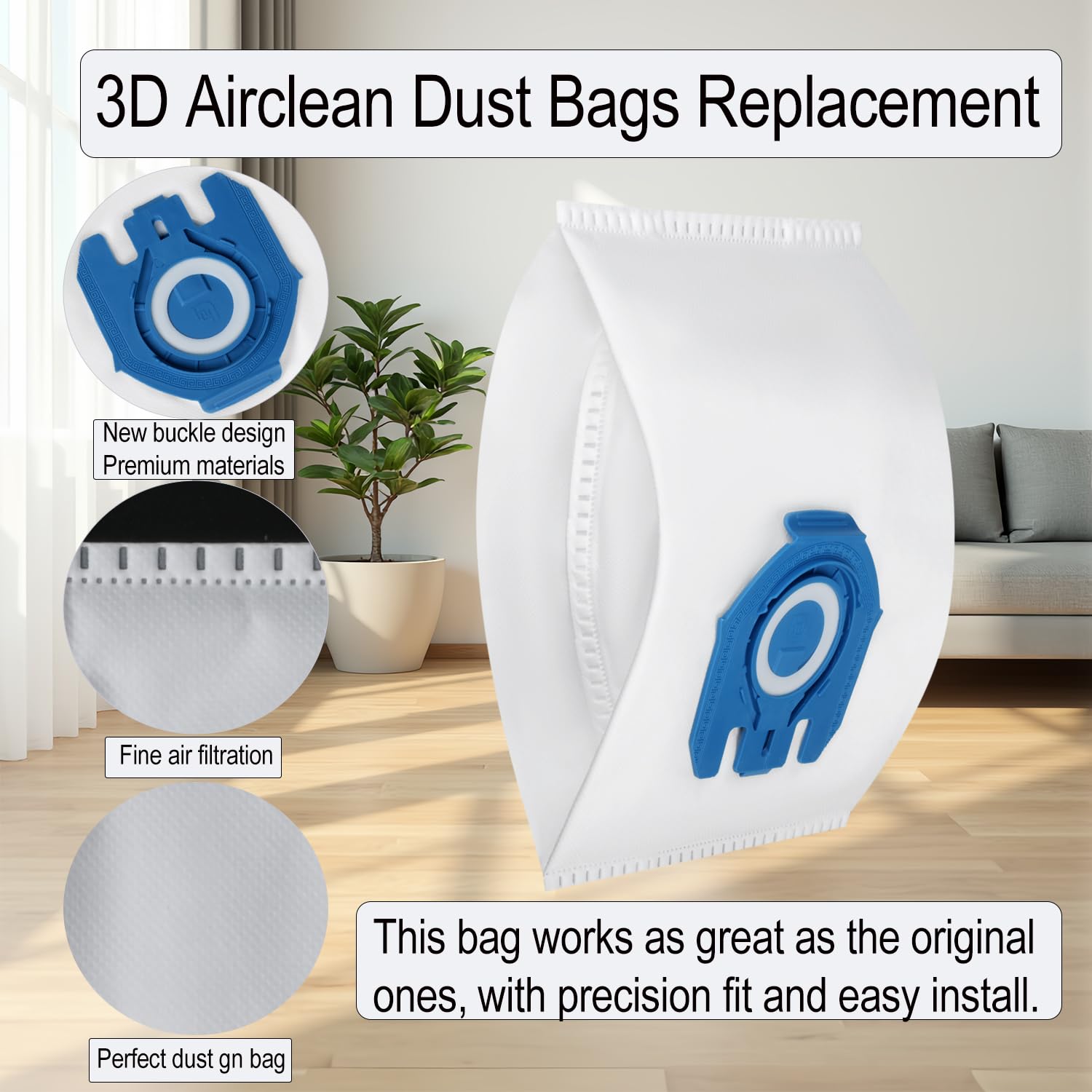 WAIKAS 6 sac aspirateur pour Miele Complete C3/C2, Classic C1. Remplace GN avec 1 filtre moteur et 1 filtre d'évacuation [Série S8, S7, S6, S5, S4, S2