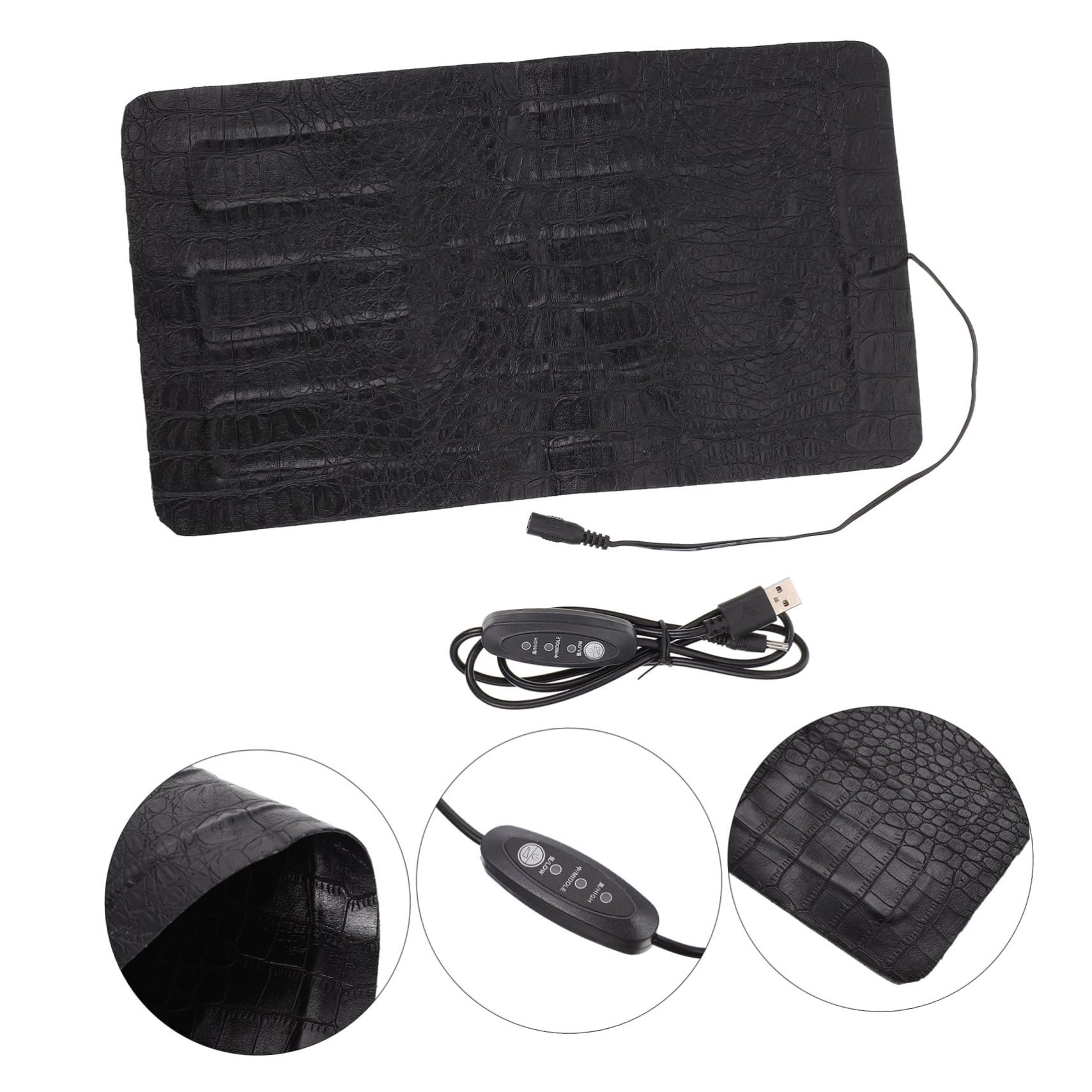 GALPADA Almohadilla Térmica para Reptiles Eléctrica Portátil Control de Temperatura USB 33X18 Cm Adecuado para Anfibios Tortugas y Mascotas Pequeñas Terrarios
