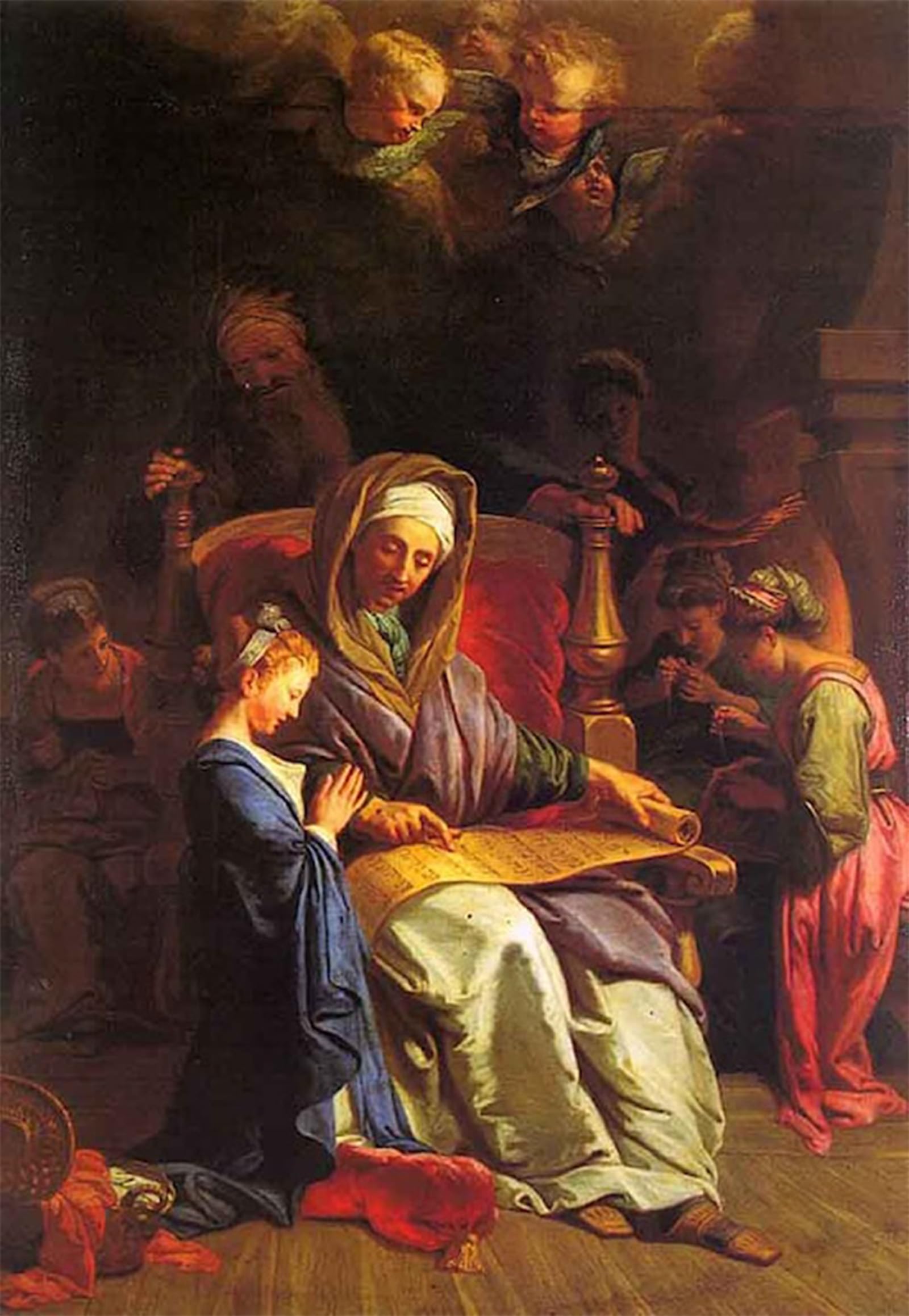 ARTXLXXBN Famous Painting Art Wall Decor Abstract Art Picture The Education of the Virgin Jean Baptiste Jouvenet Animal Pictures for Home Decor 60x90cm