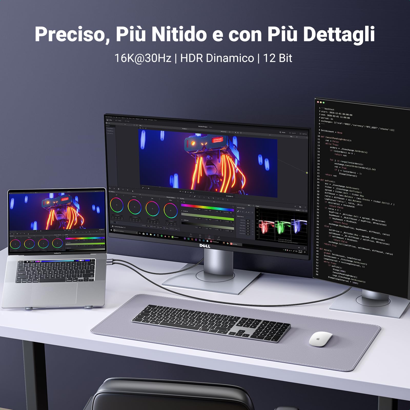 UGREEN Cavo USB C a DisplayPort 2.1 16K 30Hz 8K 60Hz 4K 240Hz HDR VRR Thunderbolt 4 3 Compatibile con iPhone 17 Pro Max Air MacBook iPad Pro Air M1 M2 Surface Pro 8 Galaxy S24 Plus Ultra (2M)