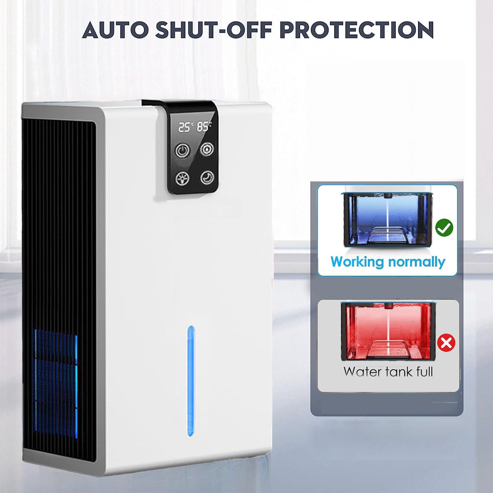 家庭用除湿機、自動シャットオフ機能付き寝室バスルーム用除湿機、7色LEDライト Amazon | タイマー付き家庭用1000ml除湿機、自動シャットオフ、7