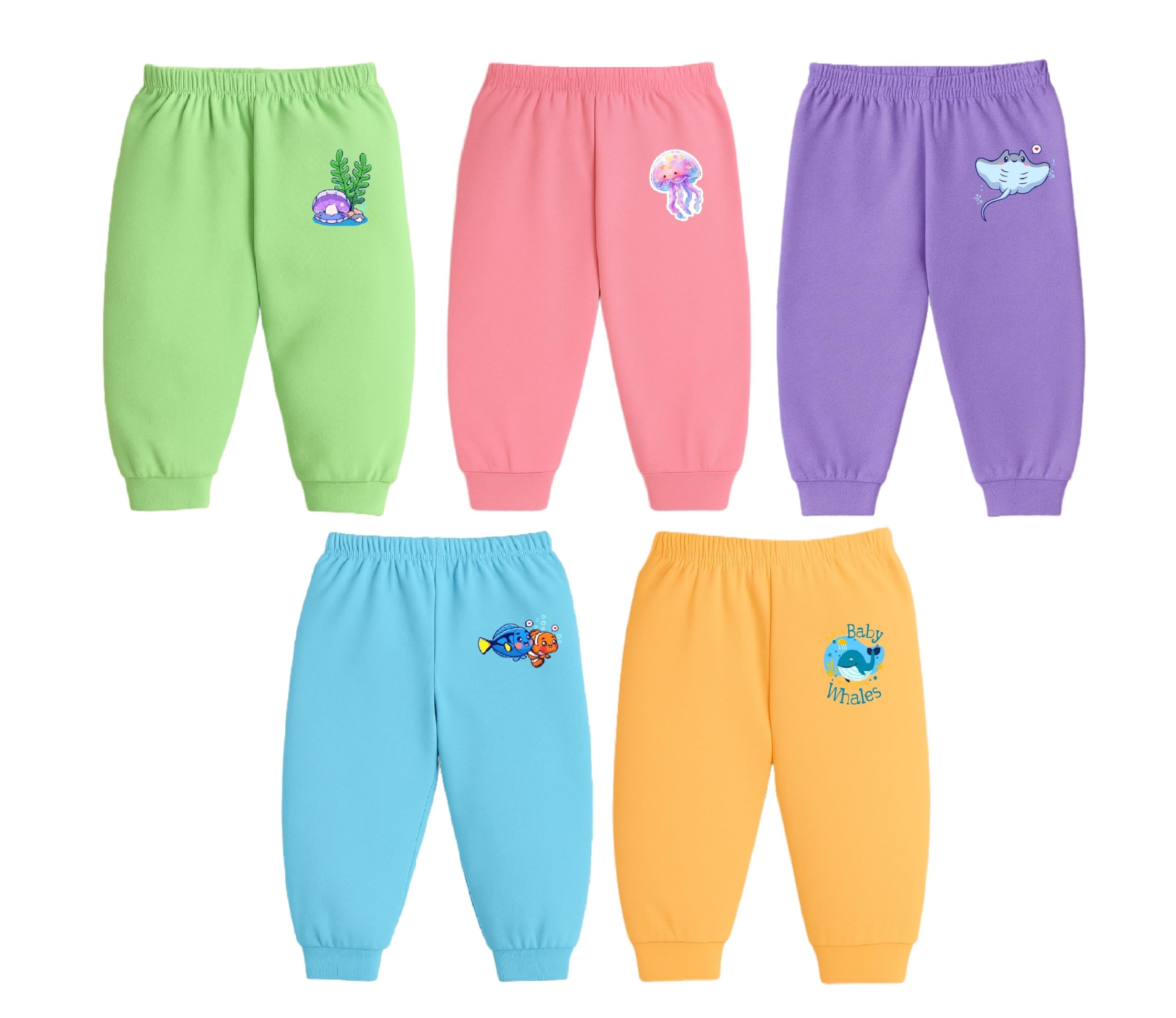 lush plush Cotton Pajama Pants for Baby Boys and Baby Girls (Unisex Kids) (Printed - Multicolor) (Pack of 5 Combo Set)-picture-49