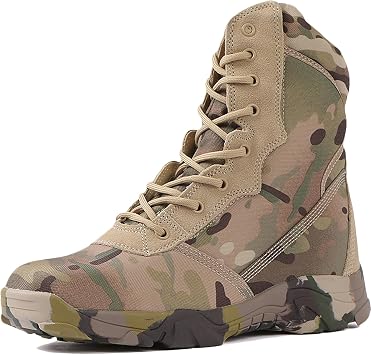 Men's Outdoor Boots Hiking Camping Lace-Up Boots Army Boots Camouflage Military Tactical Waterproof Shoes Combat Boots Trekking Hiking Ankle Boots A-46