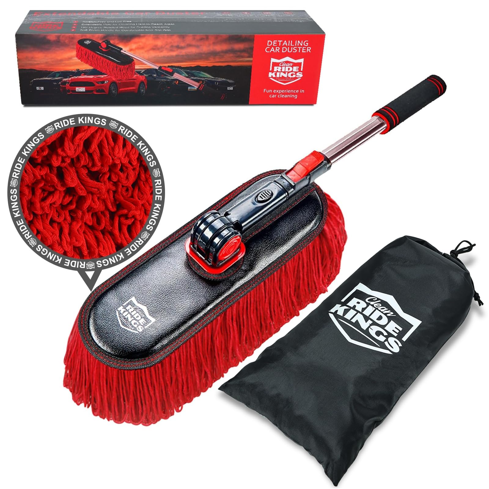 Car Duster Exterior Scratch Free,Soft Car Brush Kit for Truck,SUV,RV and Motorcycle,Wax Cotton Hair,Dusters with Extendable Handle,Duster for Cleaning,Dust Pollen Removing,No Lint-picture-42