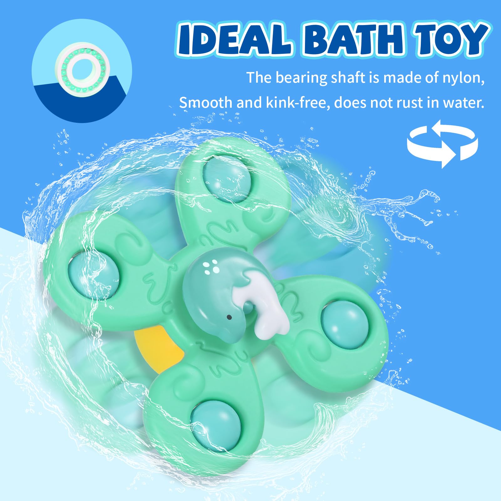 TranRantic 3PCS Suction Cup Spinner with Suction Cup, Spinning Sensory Learning - Image 4