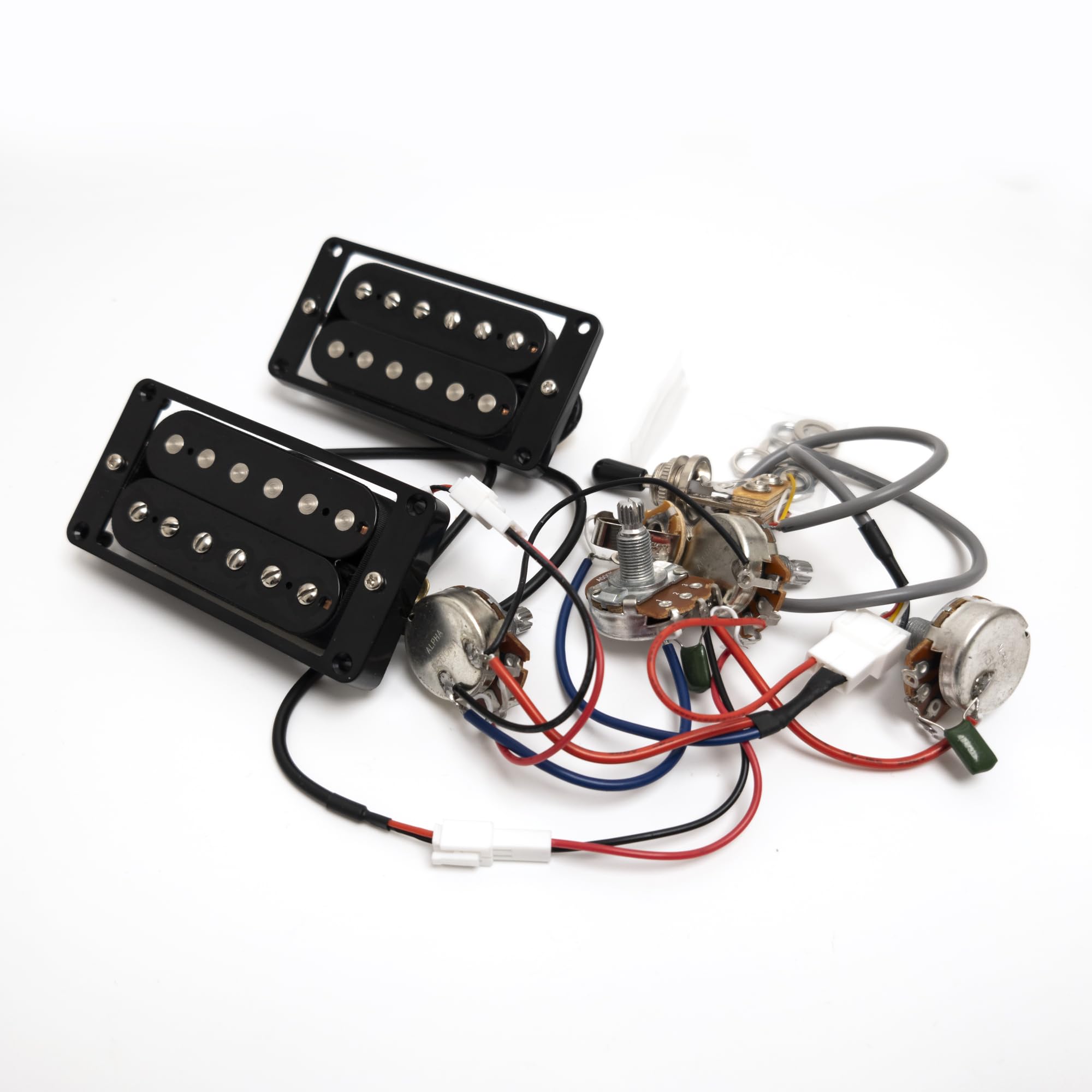 Pastillas Humbucker de guitarra sin soldadura, con terminales de conexión rápida, para guitarras Gibson Les Paul, pastilla de puente de alta salida y actualización de tono, piezas de repuesto (negro)