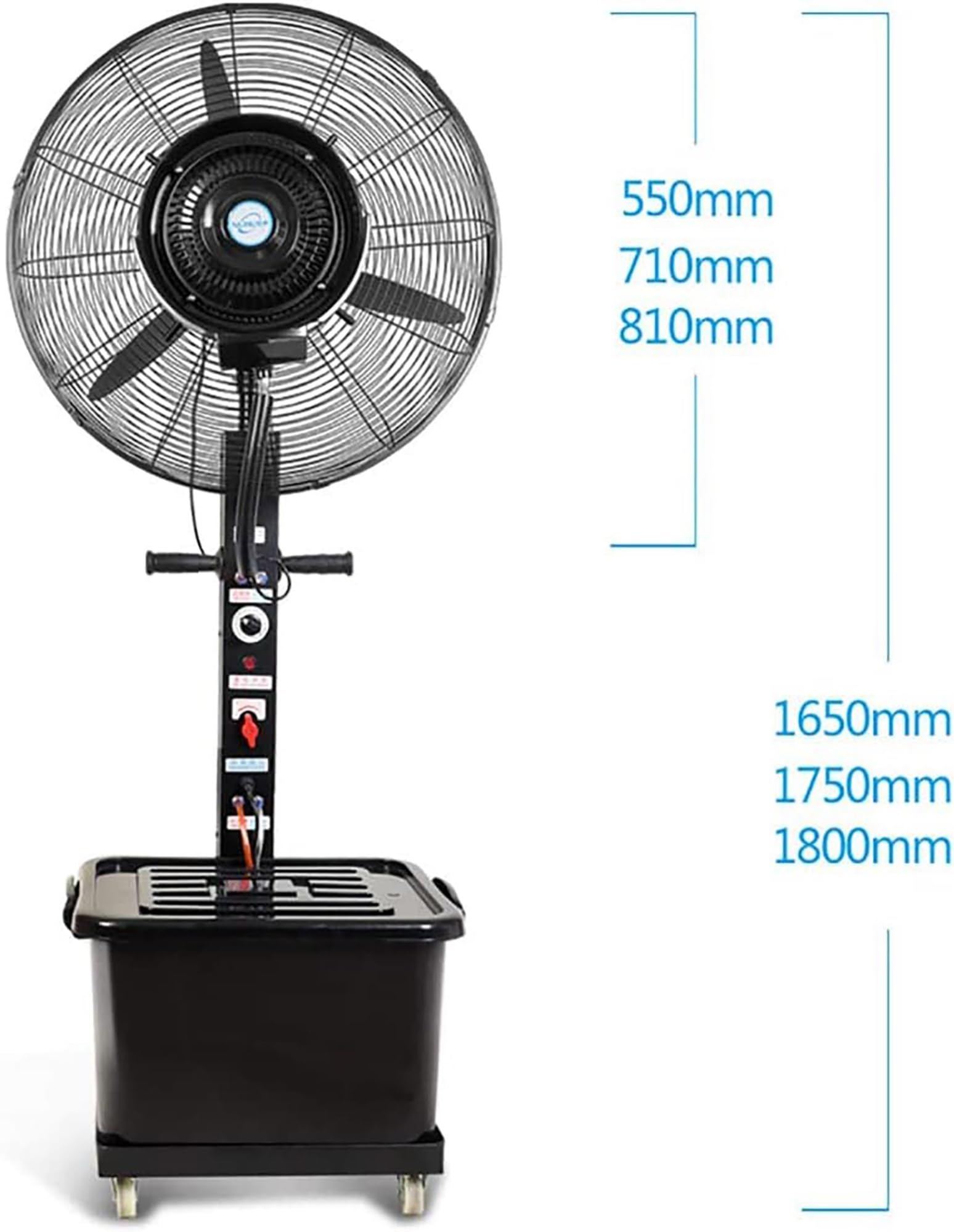 Oscylacyjny Wentylator Zraszający Z 3 Prędkościami Chłodzenia Do Szybkiego Chłodzenia, Stojący Wentylator Na Cokole Do Szklarni Ogrodowej Na Patio, 3 Rozmiary, 55 Cm, 71 Cm