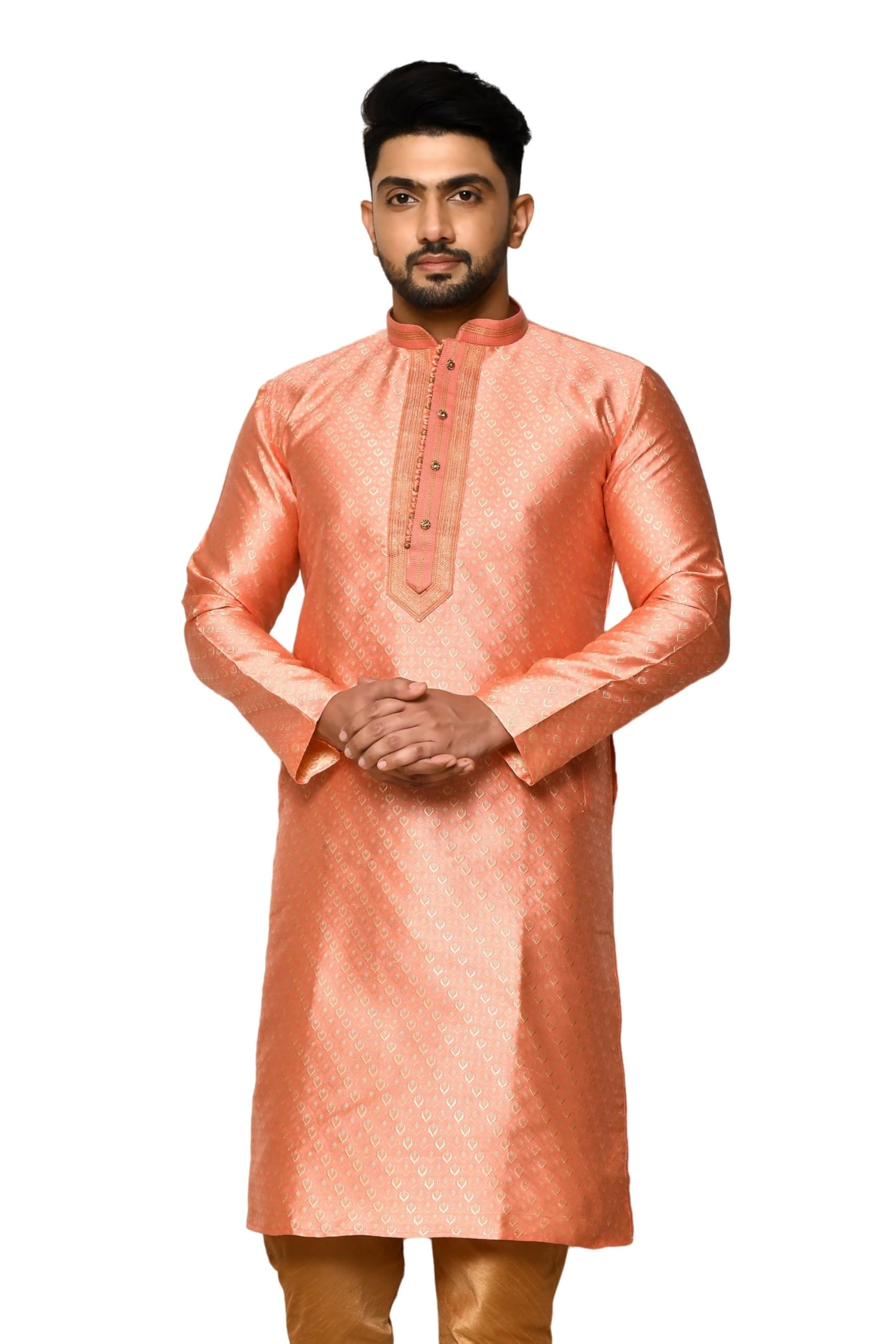 Art Silk Kurta for Men | Thread Work | Classic Ceremonial Outfit (VLSMK467)-image-40