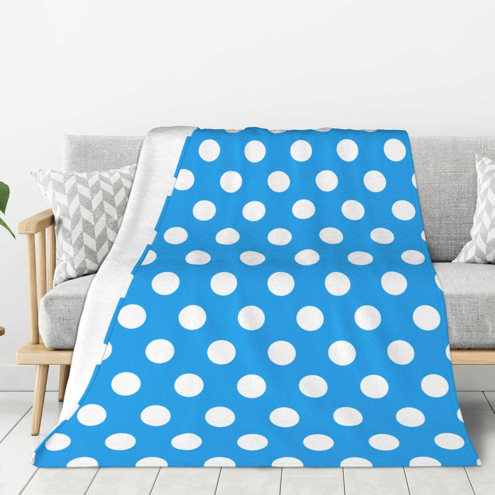 Couverture en flanelle bleu ciel 127x152 cm douceur premium toutes saisons