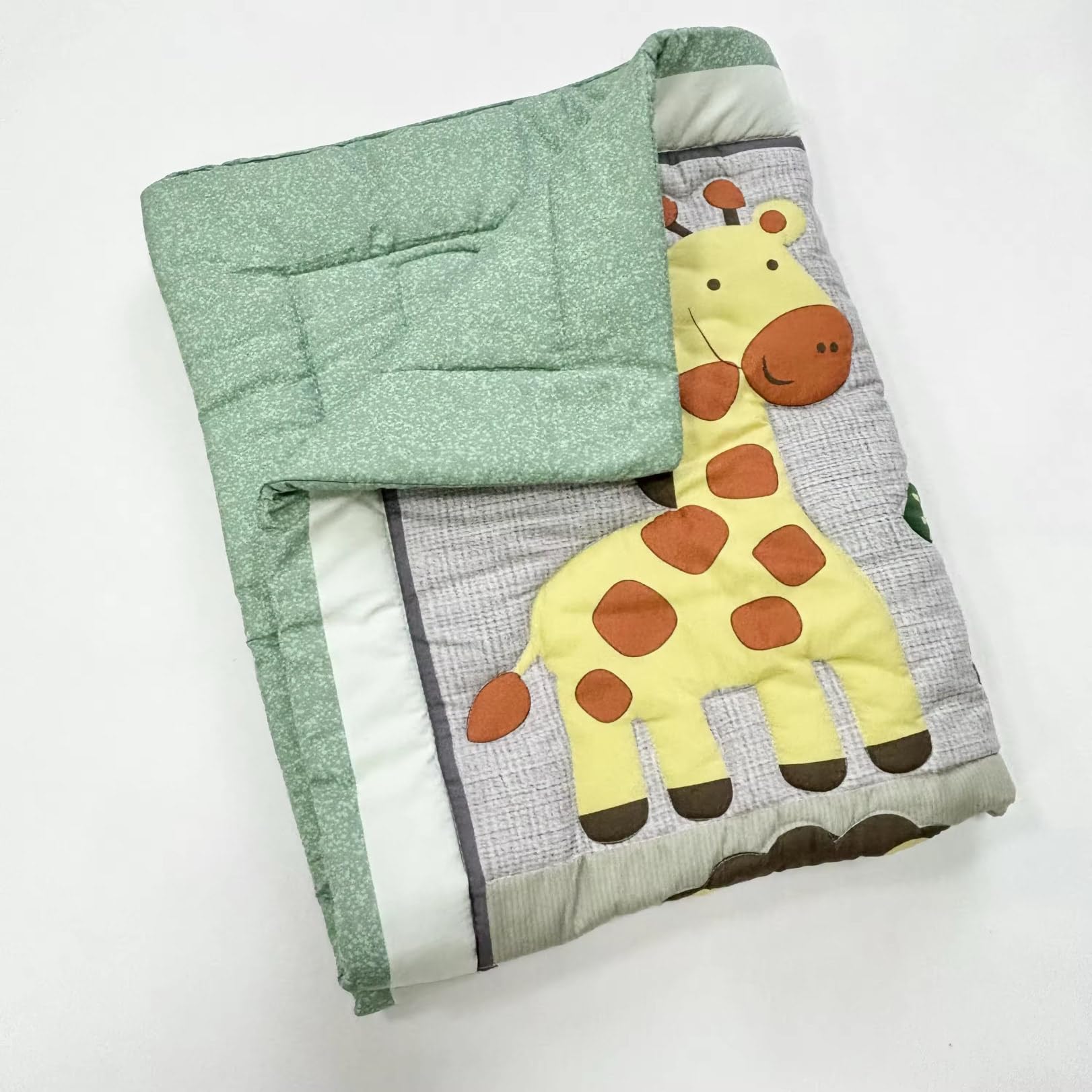 Xpress Prime 3 Piece Baby Crib Bedding Set for Boys - Newborn, Infant & Toddler Nursery Bed Set Decor with Fitted Crib Sheet, Dust Ruffle, and Comforter - Safari Friends