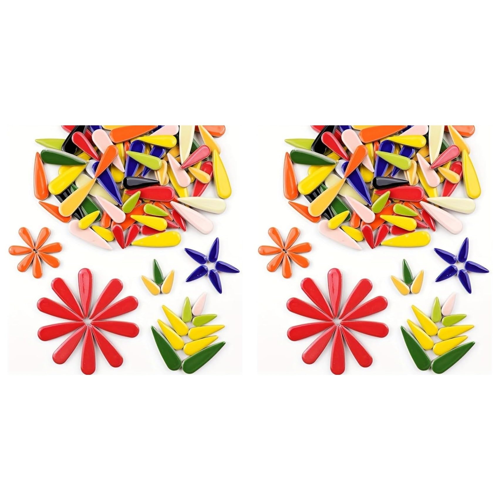 Aundhegrtt Random Color 2X 100G Pack Droplet-Shaped Ceramic Mosaic Tiles, Diy Handmade Colorful Irregular Shaped Ceramic Pieces For Crafting