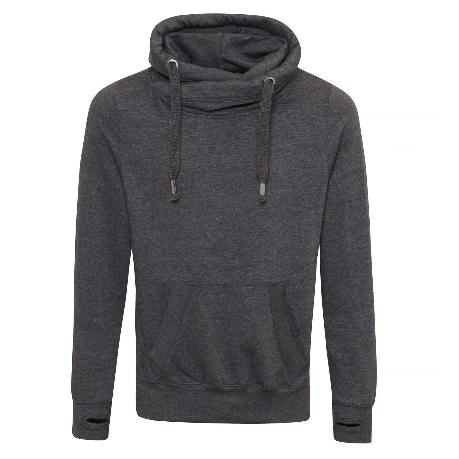 Awdis Unisex Charcoal Just Hoods Jh021 Cross Neck Hoodie - Xs