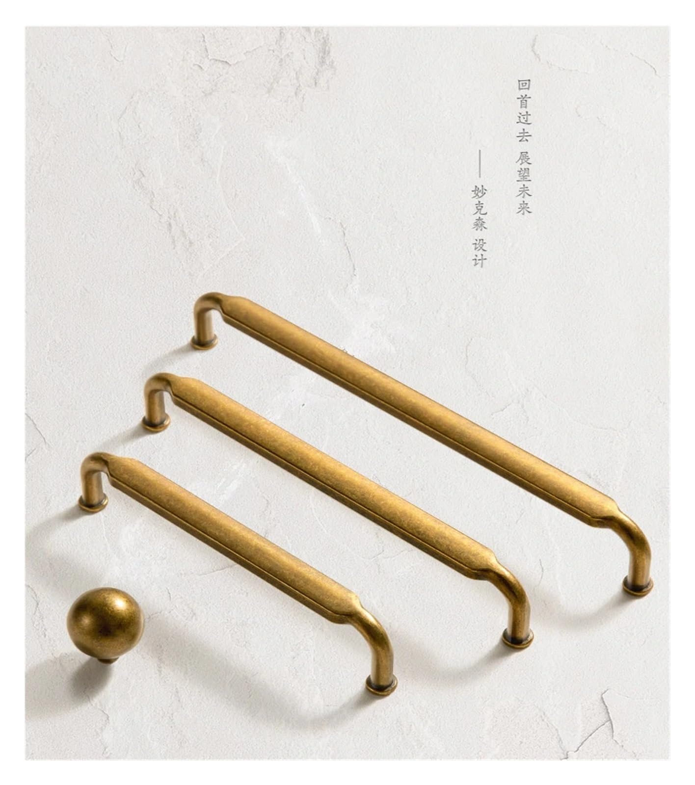 Bouton vintage en bronze poignée meuble cuisine 96mm